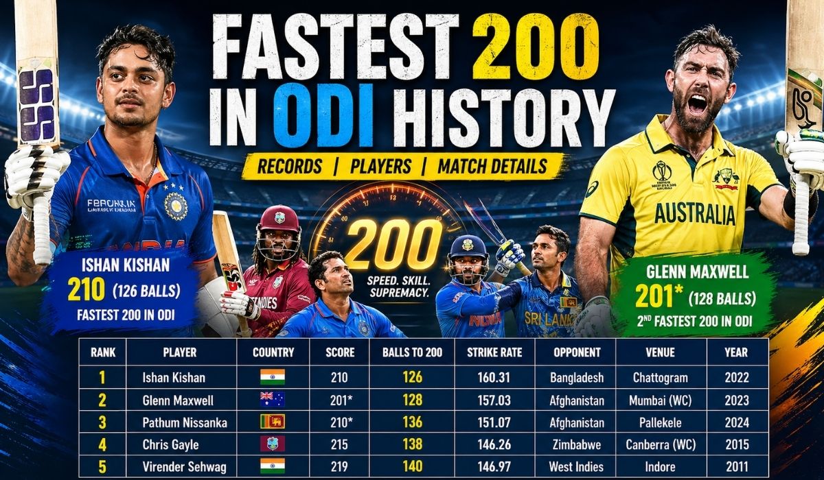 Fastest 200 in ODI History: Records, Players & Match Details