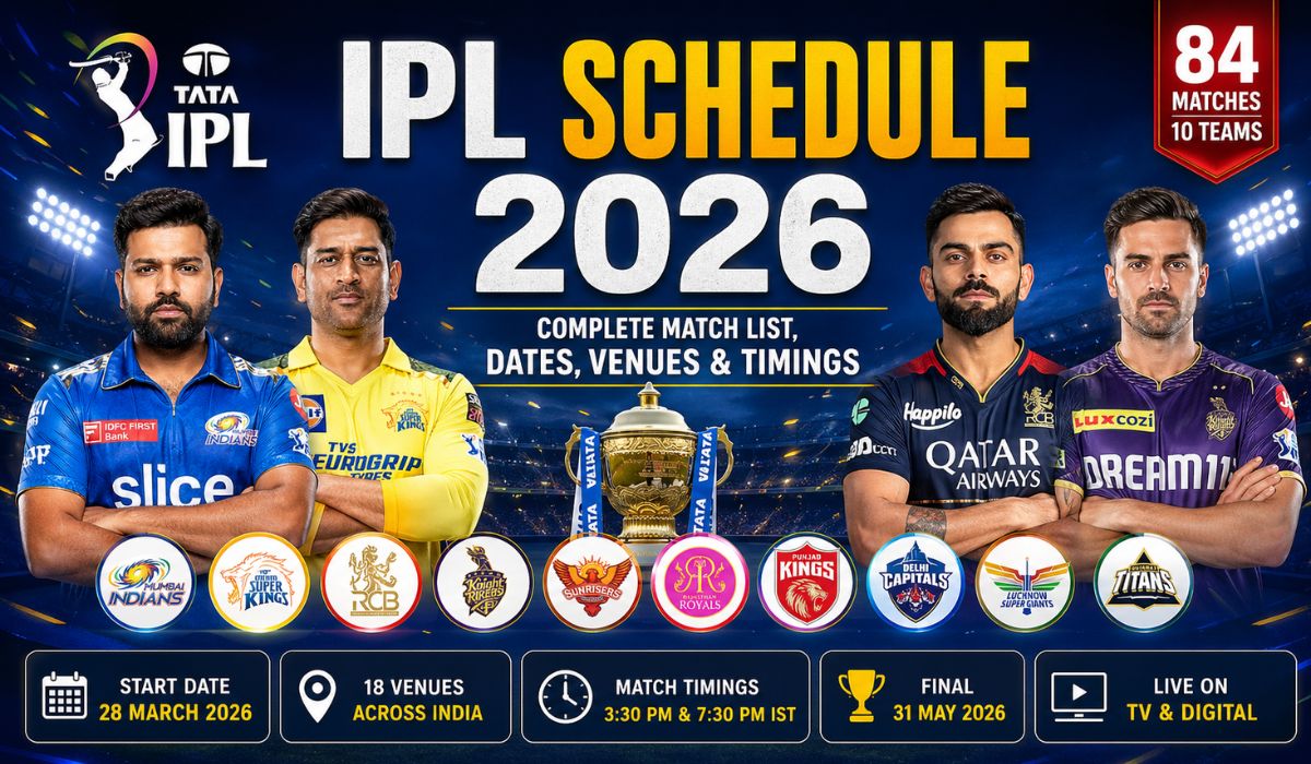 IPL Schedule 2026 – Complete Match List, Dates, Venues and Timings