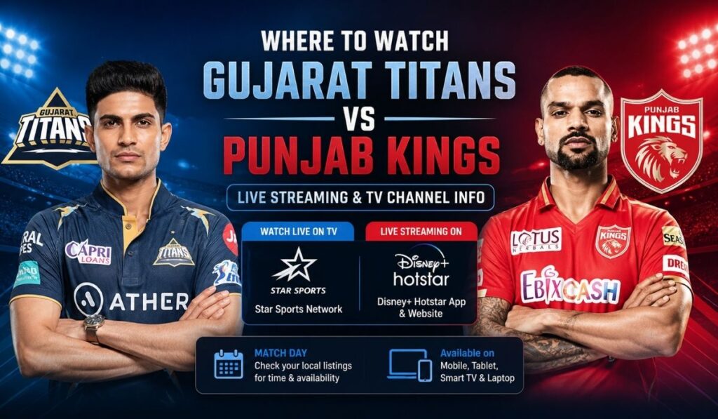 where to watch gujarat titans vs punjab kings